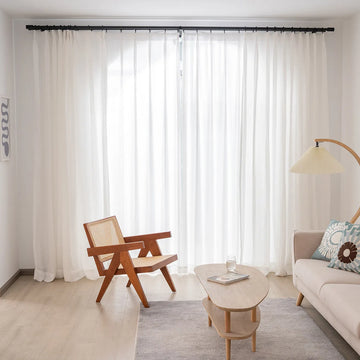 Voilage transparent à la texture naturelle fine – Neriva