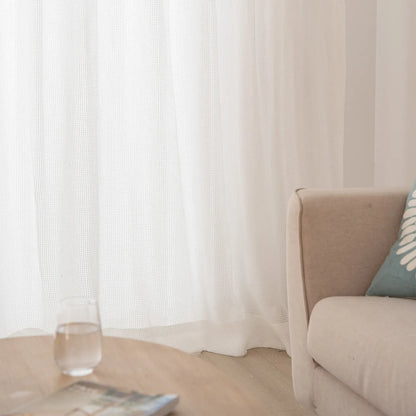 Voilage transparent à la texture naturelle fine – Neriva