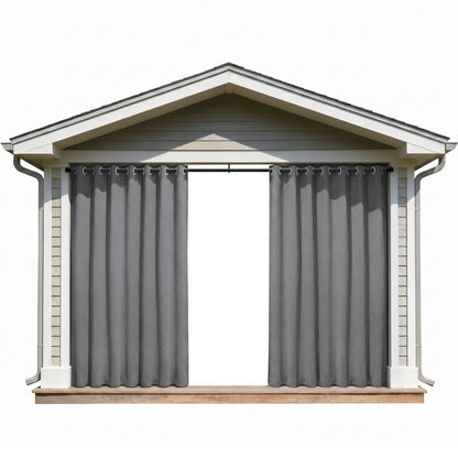 100 Prozent Verdunkelung Outdoor Vorhang wasserfest windstabil in Leinenoptik extra breit