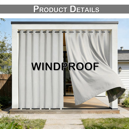 100 Prozent Verdunkelung Outdoor Vorhang wasserfest windstabil in Leinenoptik mit Ösen