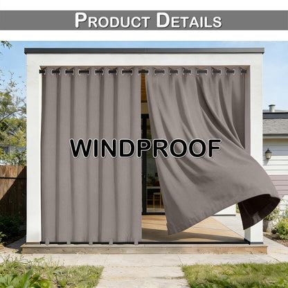 100 Prozent Verdunkelung Outdoor Vorhang wasserfest windstabil in Leinenoptik mit Ösen