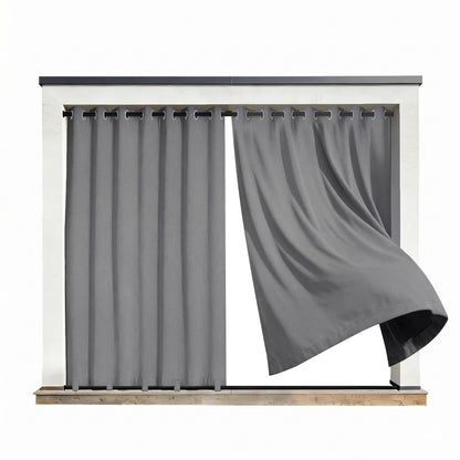 100 Prozent Verdunkelung Outdoor Vorhang wasserfest windstabil in Leinenoptik mit Ösen