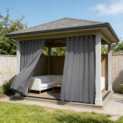 100 Prozent Verdunkelung Outdoor Vorhang wasserfest windstabil in Leinenoptik mit Ösen