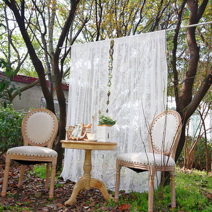 2 Panel Floral Patio Lace Sheer Curtains Decor