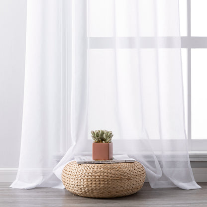 Transparent curtain in a set of 2 – white, light voile look