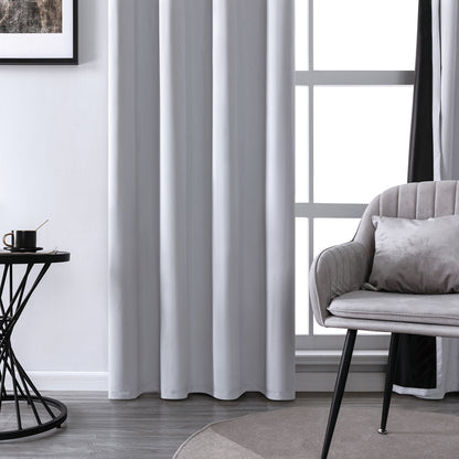 Set of 2 ultra-lightweight 100% blackout curtains with eyelets for bedrooms and living rooms