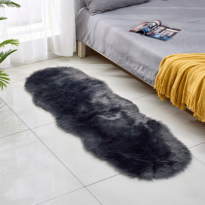 Fluffy faux fur rug, long pile shaggy rug, 60x180 cm