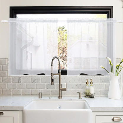 1 Panel Waterproof Short Sheer Tier Curtain