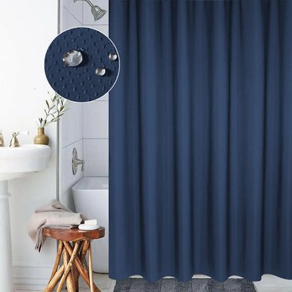 Shower curtain made of waffle fabric – water-repellent, including hooks, 1 piece