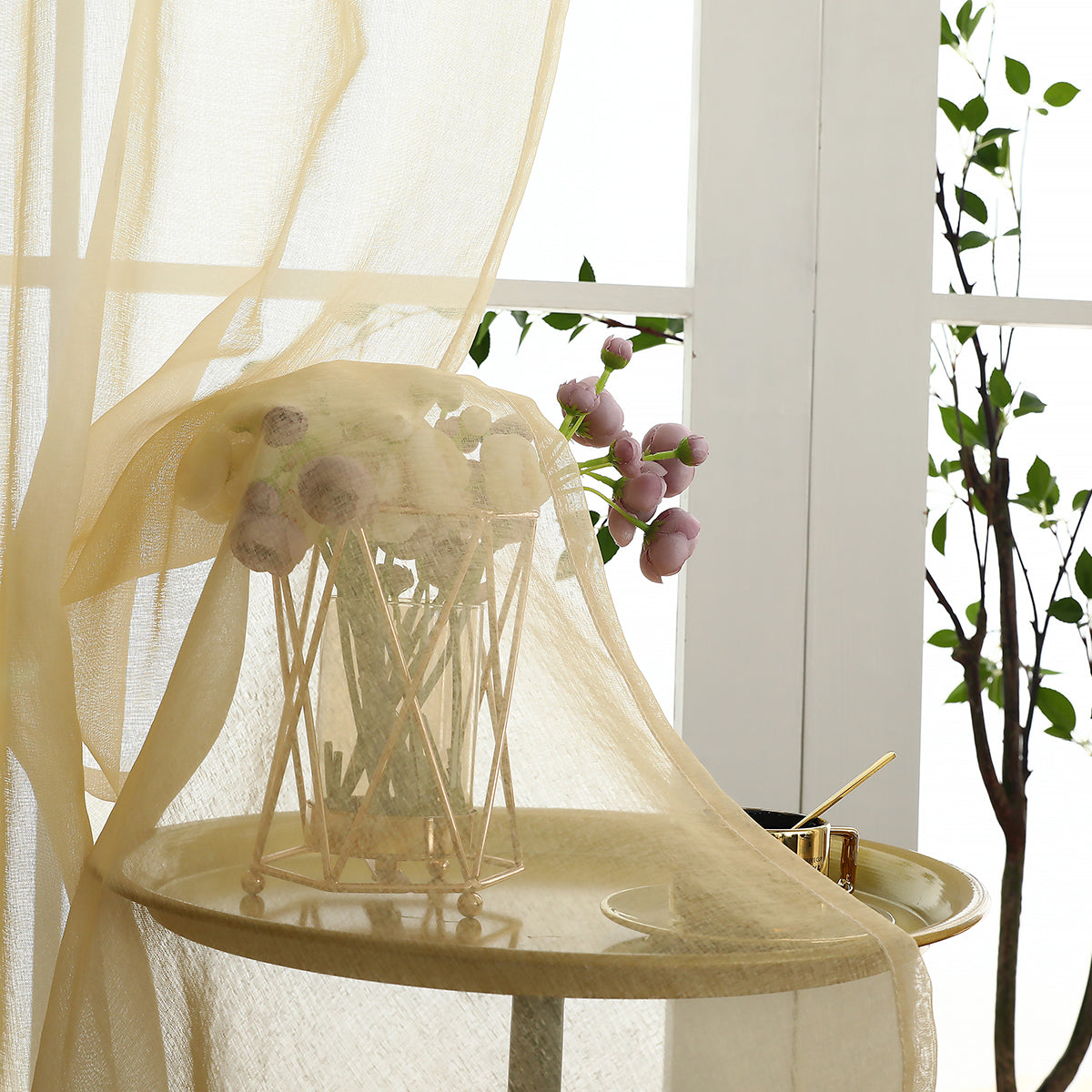 Rideaux transparents dégradés, 1 panneau, rose, 100 x 250 cm/140 x 260 cm