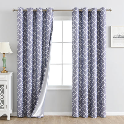 Rideaux imprimés marocains, 1 panneau, gris, 100*130cm/100*250cm/140*260cm
