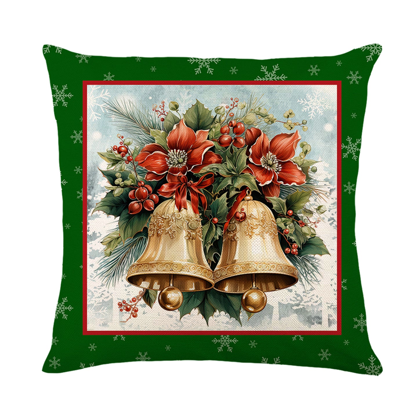 4er-Set Weihnachts-Kissenbezüge aus Leinen – Softe Dekokissen für Sofa und Bett (45×45 cm)