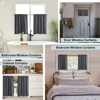 2 Panel Blackout Privacy Short Small Curtains