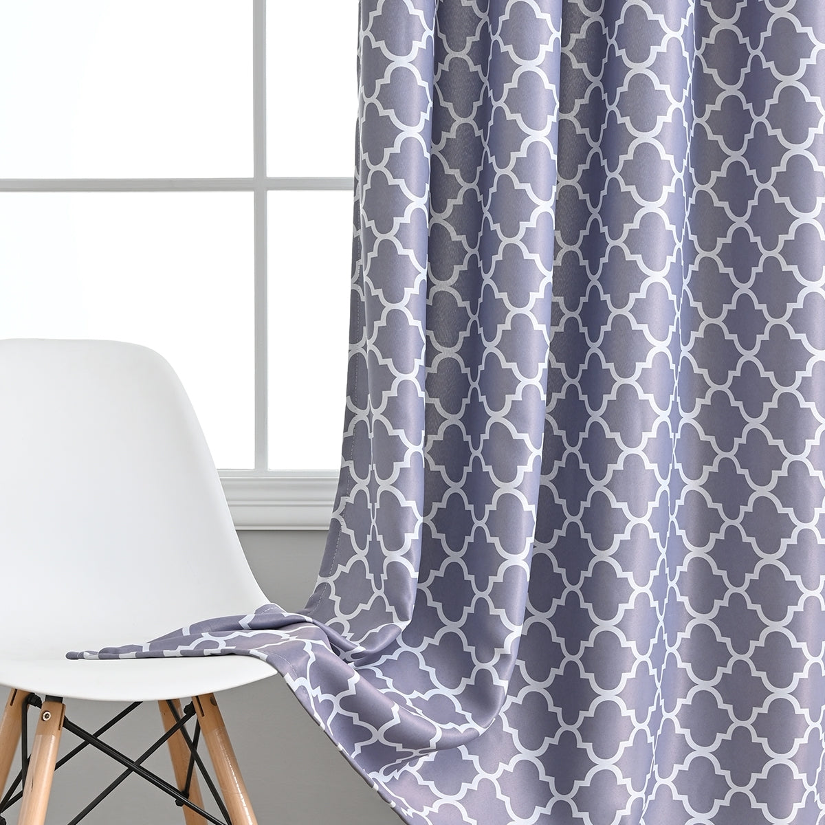 Rideaux imprimés marocains, 1 panneau, gris, 100*130cm/100*250cm/140*260cm