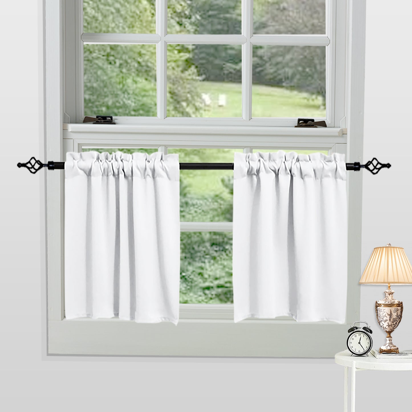 1 Panel Blackout Window Short Curtains