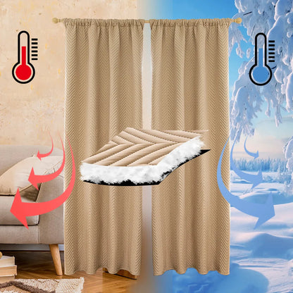 Rideau thermique épais sur mesure avec matelassage chevrons - Tessaro
