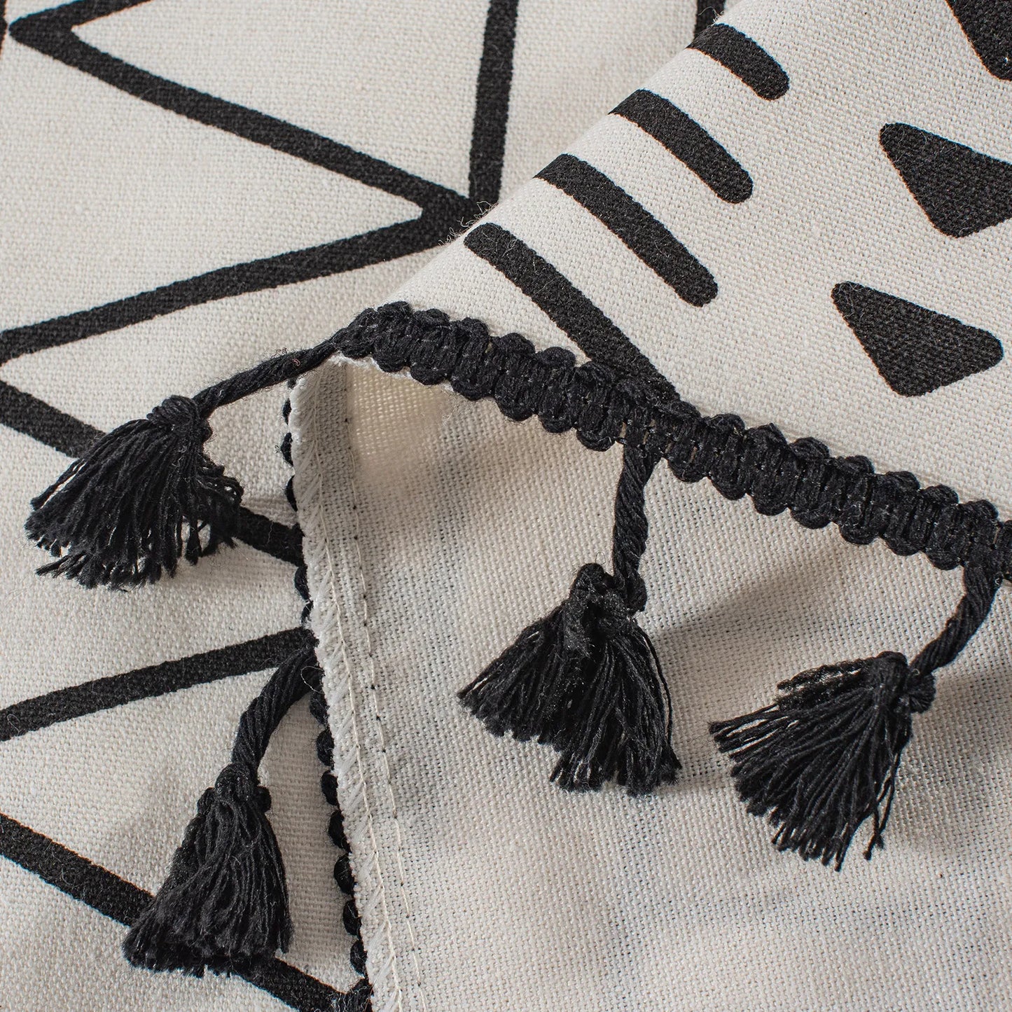 1 Panel Boho Tassel Kitchen Short Curtains Decor