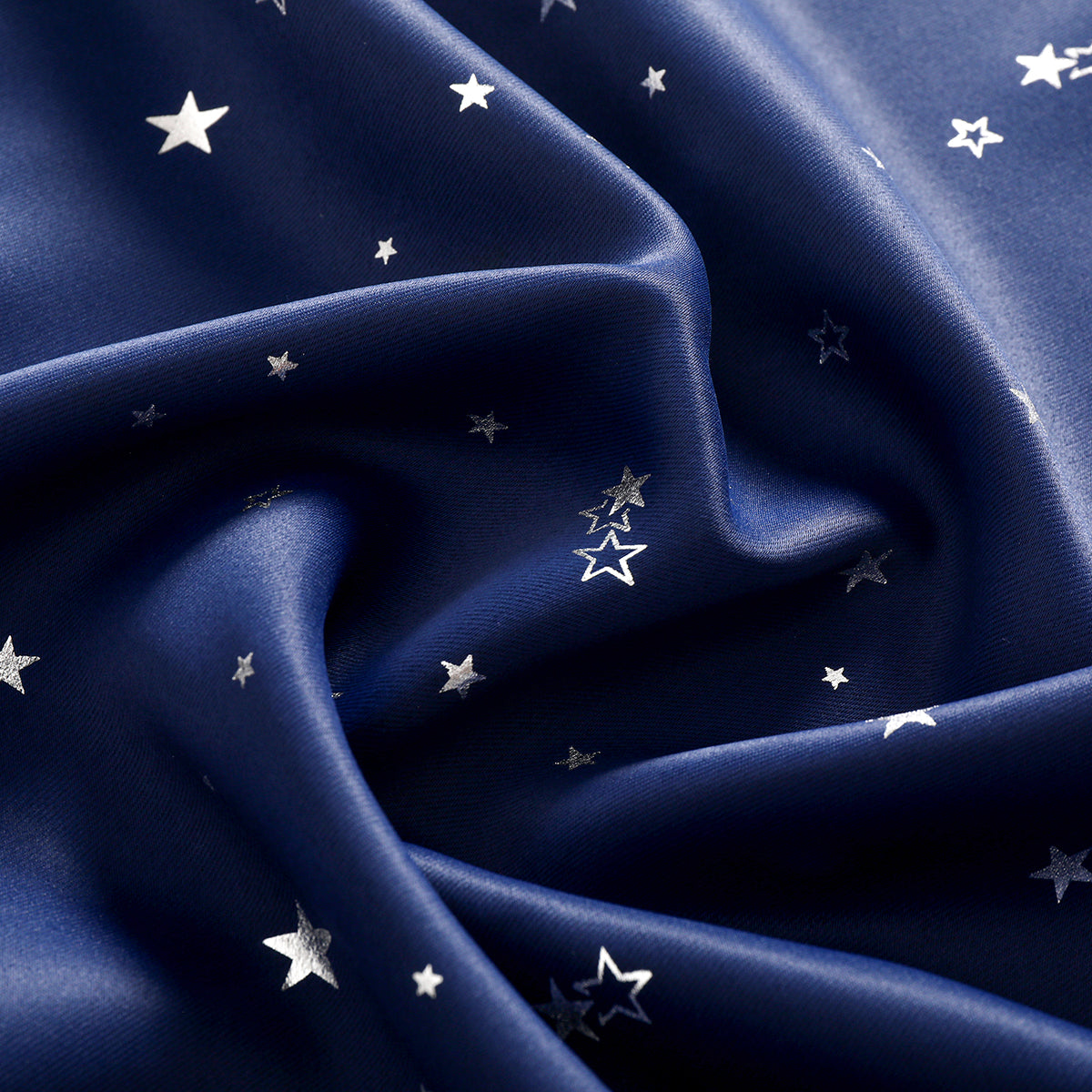 Rideaux étoiles estampés argent, 1 panneau, bleu marine, 132*114cm/132*160cm/132*213cm/132*243cm