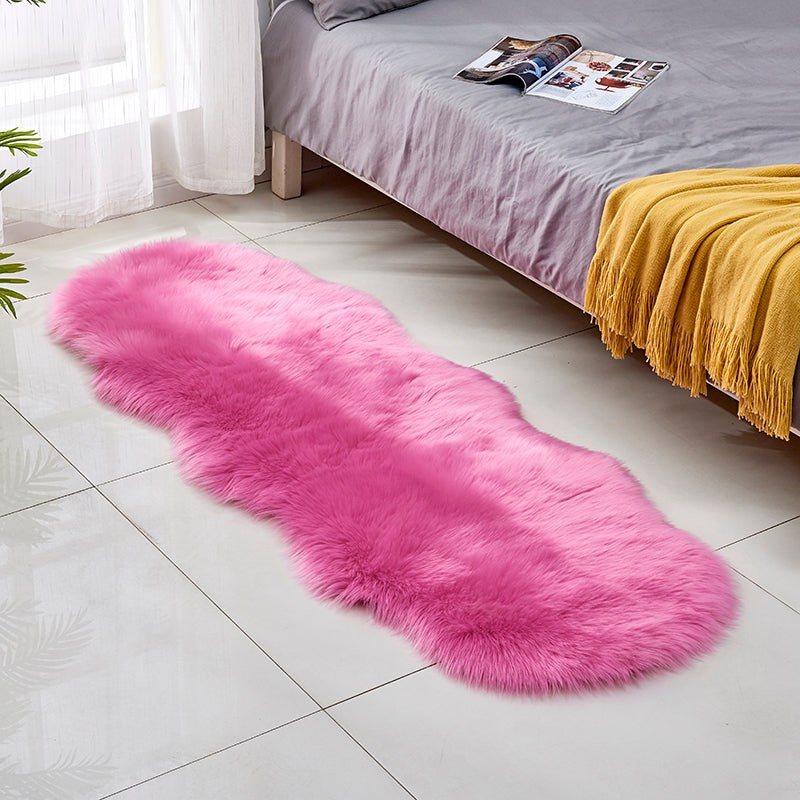 Fluffy faux fur rug, long pile shaggy rug, 60x180 cm