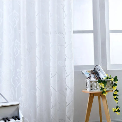 1 Panel Leaves Window Curtain Living Room Decor