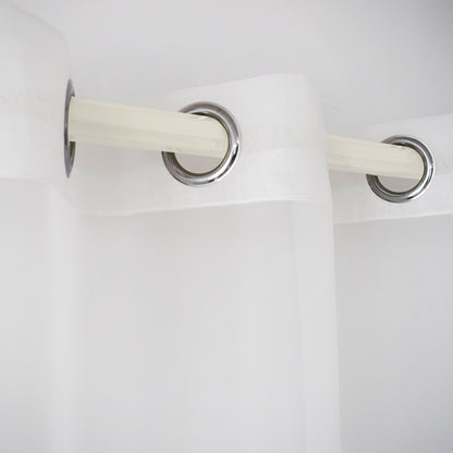 Outdoor Gardine Voile Weiß Transparent und Wasserabweisend mit Ösen 1 Panel