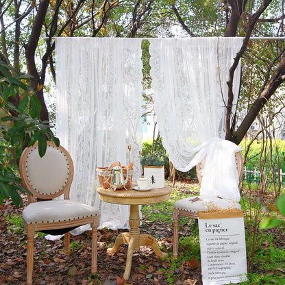 2 Panel Floral Patio Lace Sheer Curtains Decor