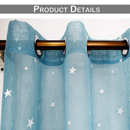 1 Panel Eyelets Window Sheer Curtains for Bedroom