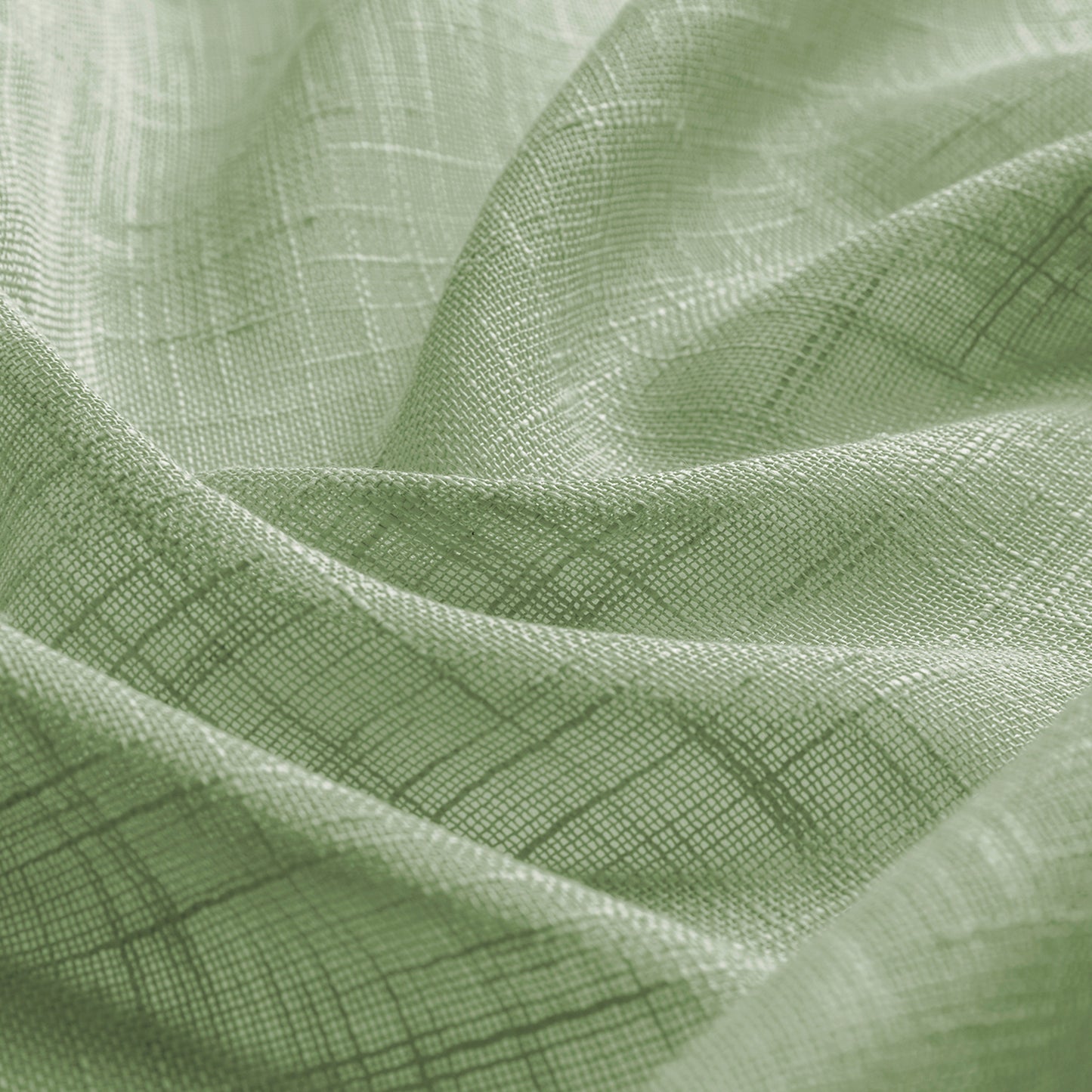 2 Short Linen-Look Sheer Curtains with Rod Pocket for Kitchen Bathroom Window