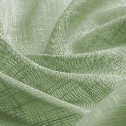 2 Short Linen-Look Sheer Curtains with Rod Pocket for Kitchen Bathroom Window