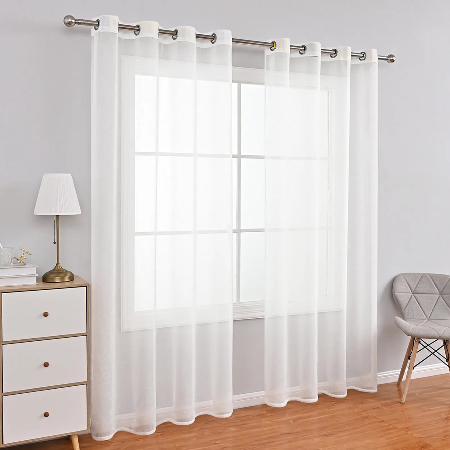 1 Panel Elegant Window Sheer Curtains