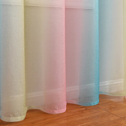 1 Panel Ombre Fenster Sheer Transparent Wohnzimmer Schlafzimmer Vorhänge Ösen