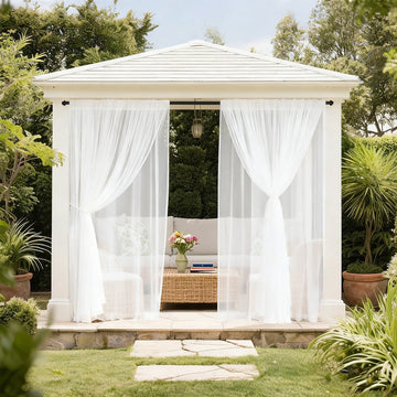 Double-layered outdoor curtain made to measure with mosquito net · Solmara