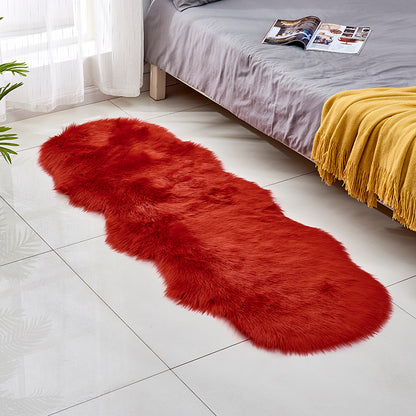 Fluffy faux fur rug, long pile shaggy rug, 60x180 cm