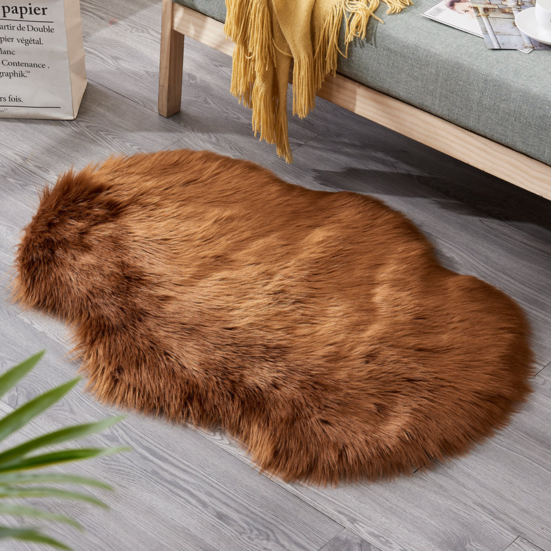 Fluffy faux fur rug, shaggy long pile rug, 60x90 cm