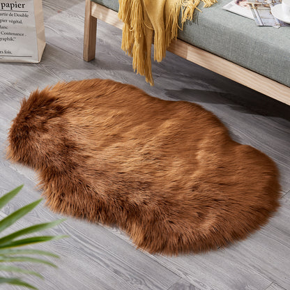 Fluffy faux fur rug, shaggy long pile rug, 60x90 cm