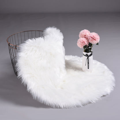 Round Shaggy Rug, Faux Fur, Long Pile, Fluffy Rug