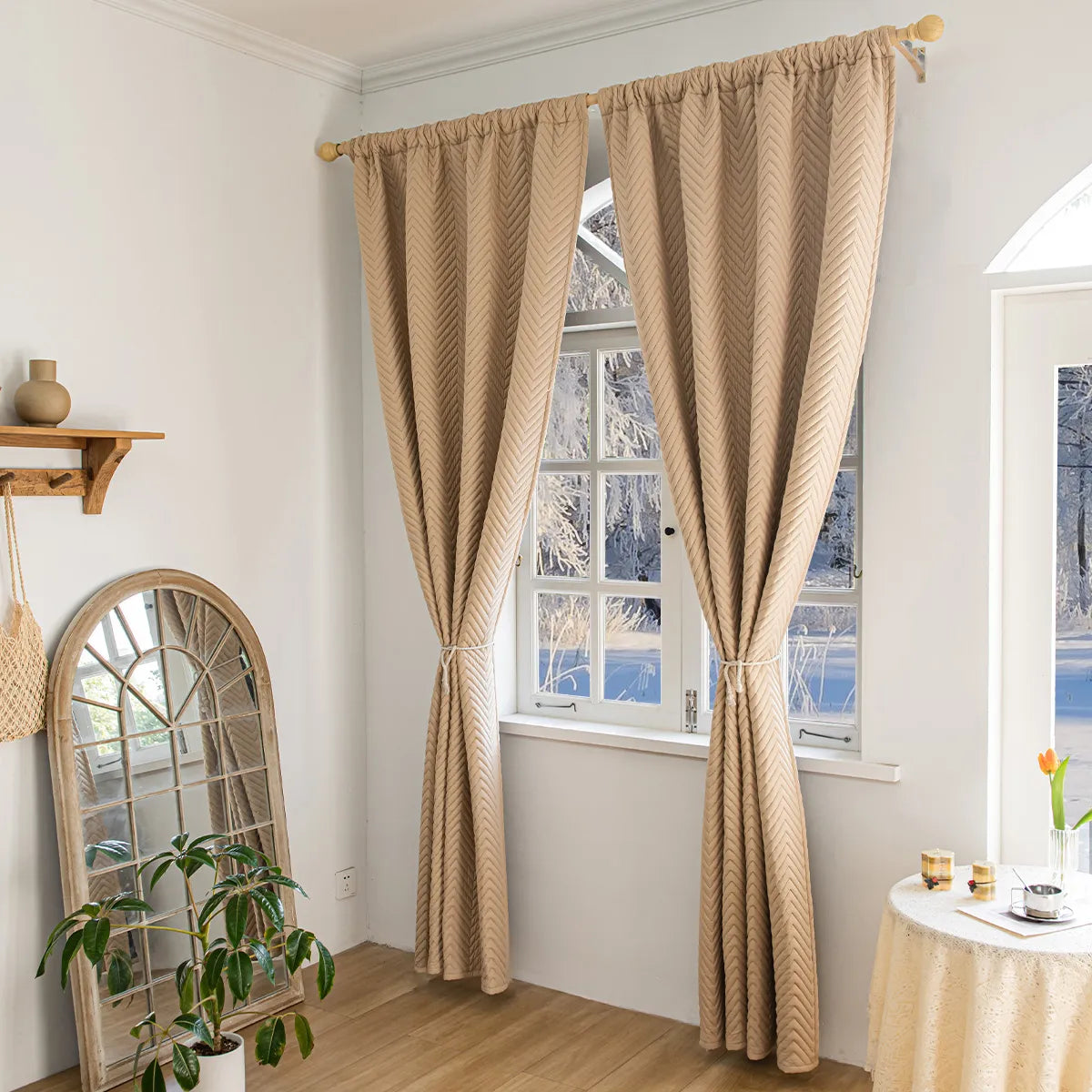 Rideau thermique épais sur mesure avec matelassage chevrons - Tessaro