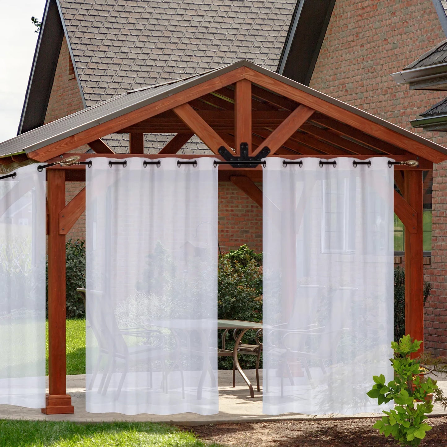 Wasserabweisende Outdoor Voile Gardine nach Maß · Larevia