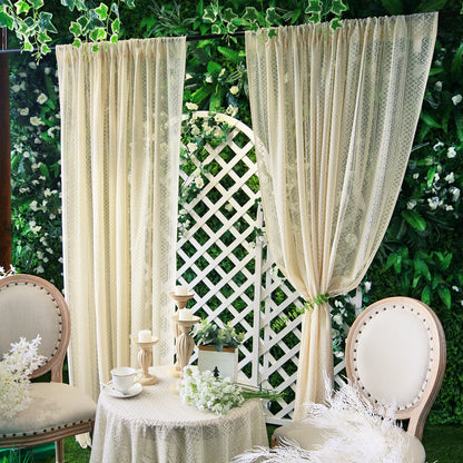1 Panel Vintage Tassels Window Sheer Drapes