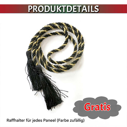 Rideaux de Noël en velours avec feuille d'or · Occultants · Rouge/Vert · 2 pièces