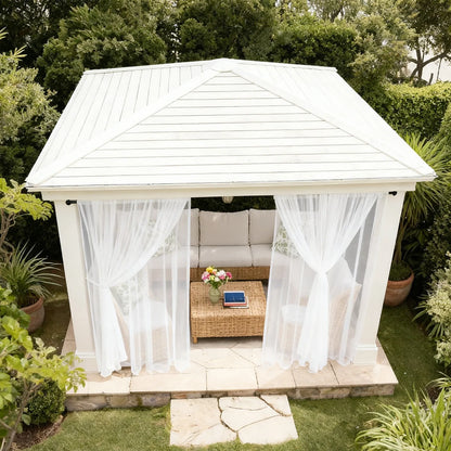 Double-layered outdoor curtain made to measure with mosquito net · Solmara