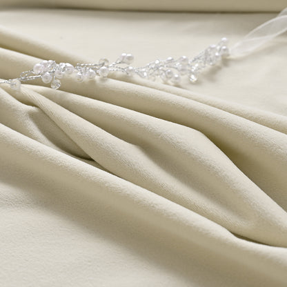 Frosted Fleece Curtains, 1 Panel, Beige, 132*164cm/132*214cm/132*241cm