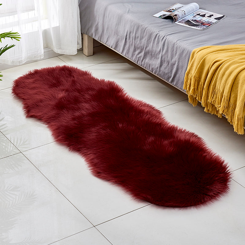 Fluffy faux fur rug, long pile shaggy rug, 60x180 cm