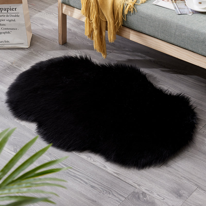 Fluffy faux fur rug, shaggy long pile rug, 60x90 cm