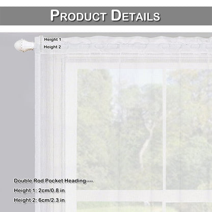 1 Panel Waterproof Short Sheer Tier Curtain