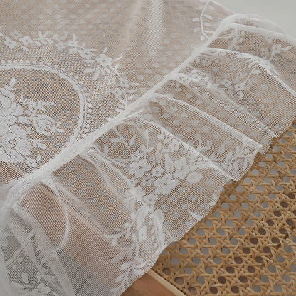 Voile Vorhänge Floral Spitze Rüschen Fenster Sheer Vorhänge Wohnzimmer Dekor 1 Panel