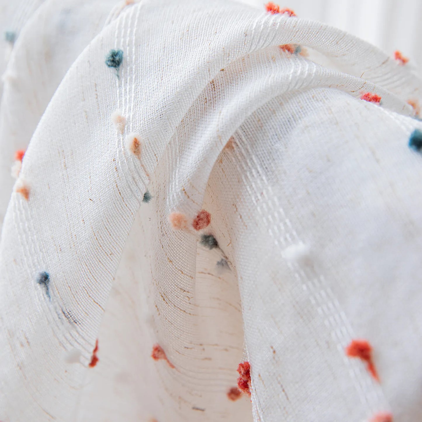 1 Panel Boho Pom Pom Window Sheer Curtains