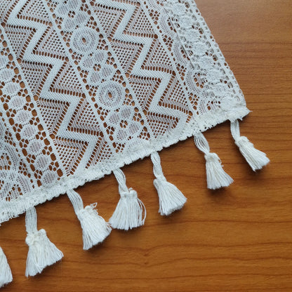 1 Panel Vintage Tassels Boho Window Sheer Curtains