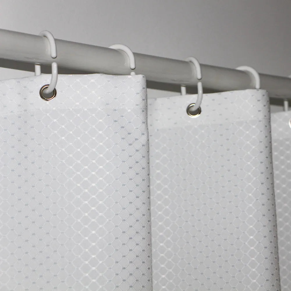 Shower curtain made of waffle fabric – water-repellent, including hooks, 1 piece