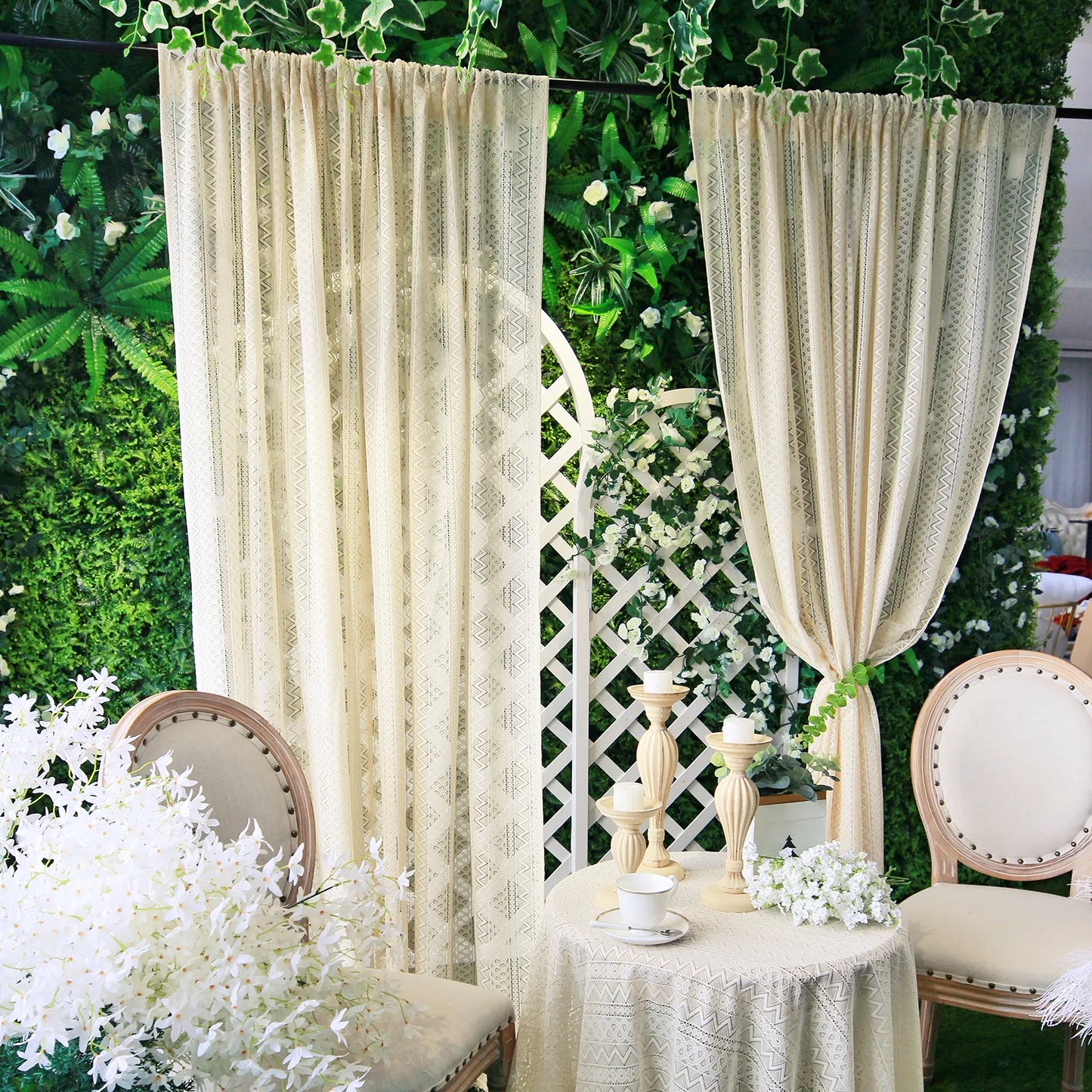 1 Panel Vintage Tassels Window Sheer Drapes